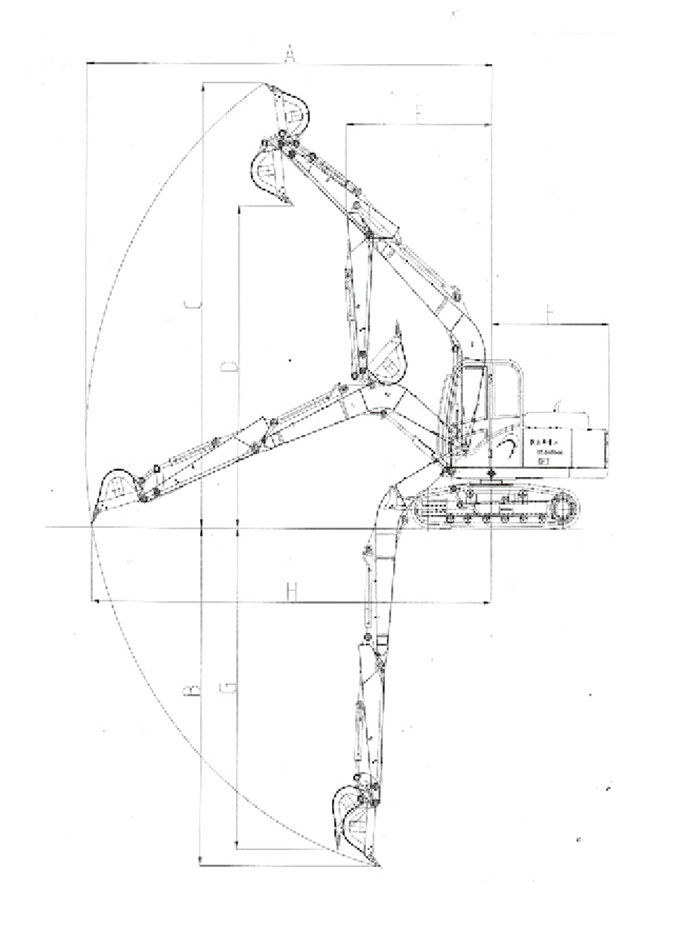 狗子28DLS880-9B 7吨履带式液压挖掘机工作范围